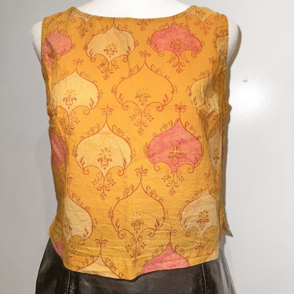 Yellow Paisley Crop Top Size M